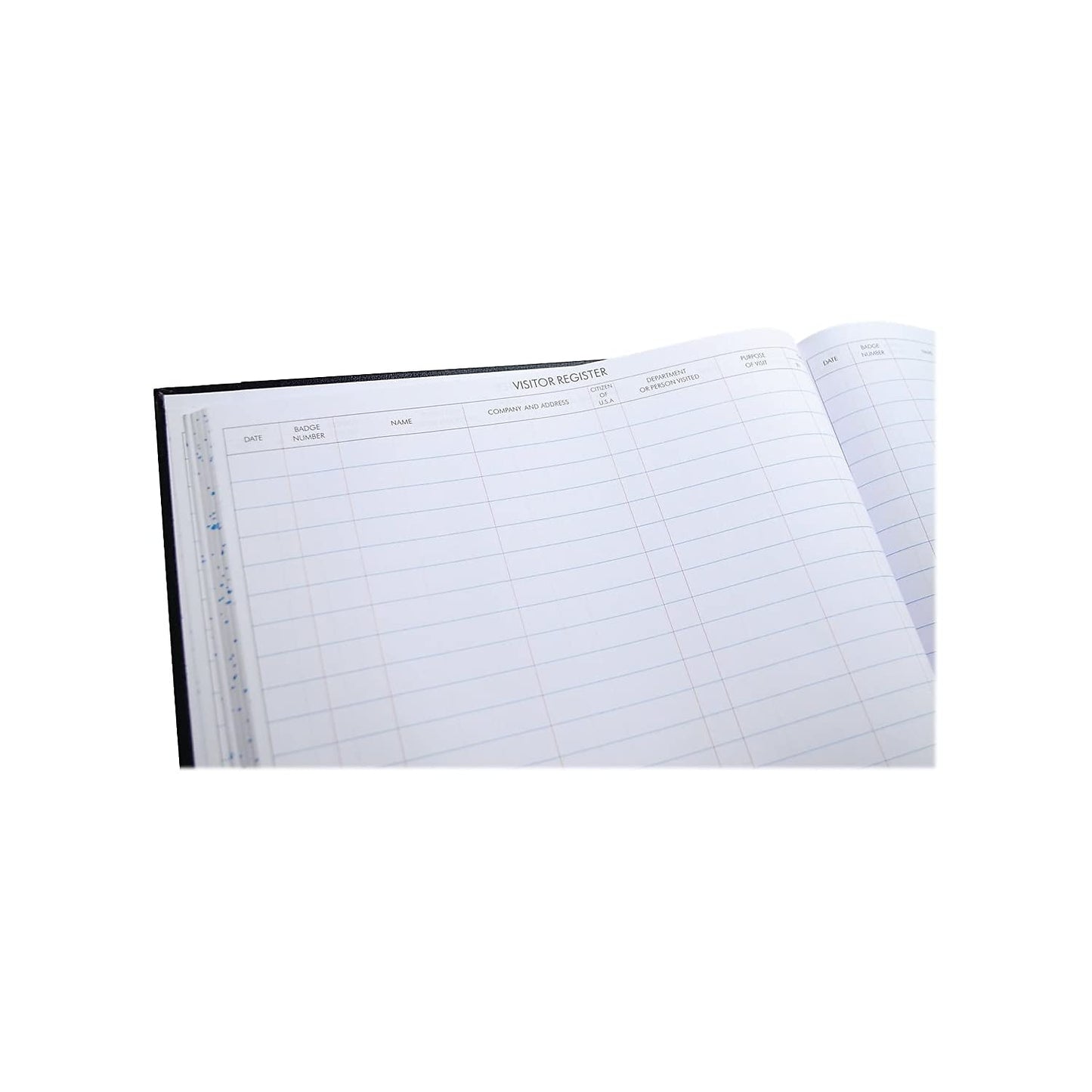 Wilson Jones S491 Detailed Visitor Register Book, Black Cover, 208 Ruled Pages, 9 1/2 x 12 1/4