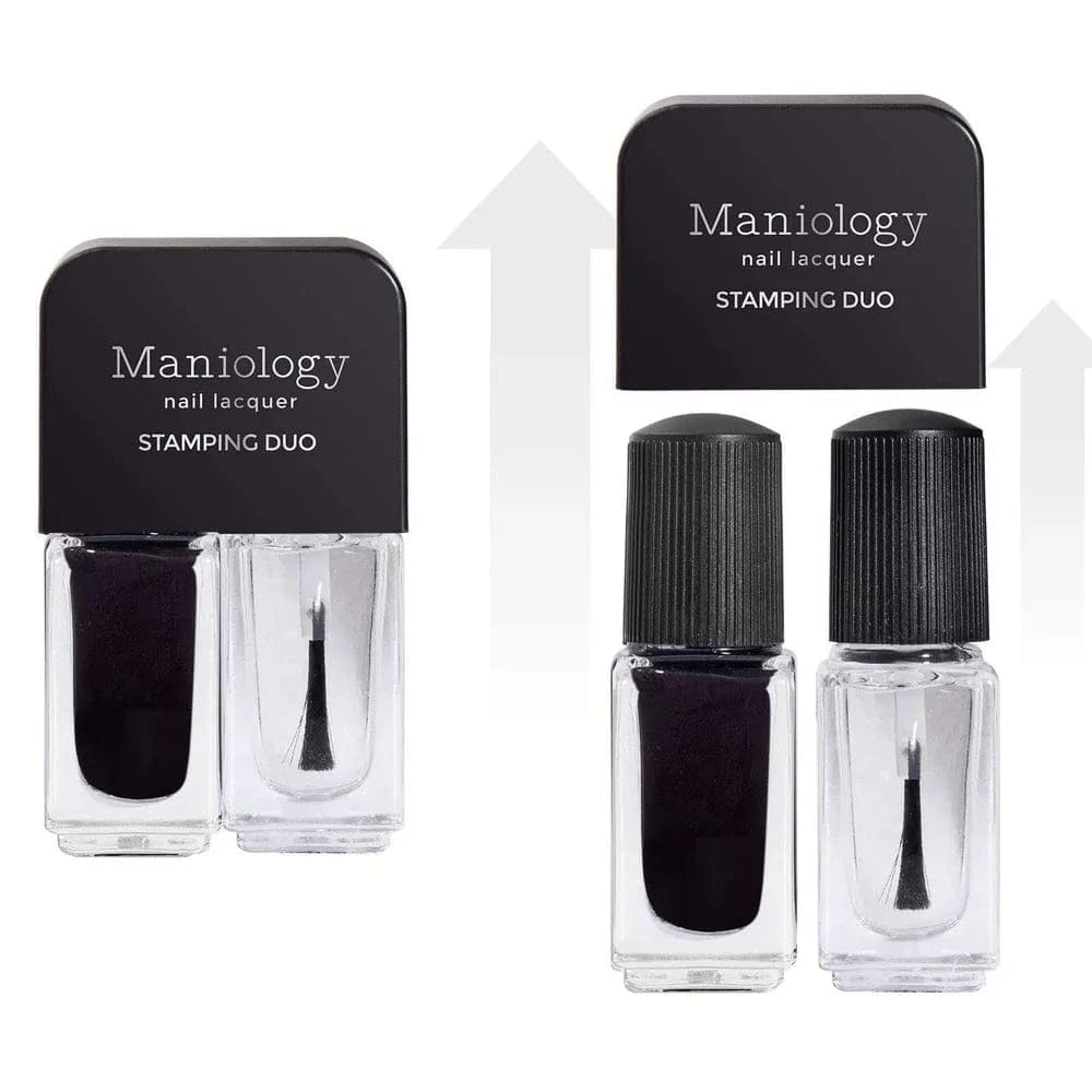 Maniology Fluid Art Nail Stamping Starter Kit | Water Marbling-Inspired Patterns & Easy Marble Designs DIY Manicure Nail Art Set – Includes Stamping Plate, Polish, Top Coat, Stamper & Scraper Card
