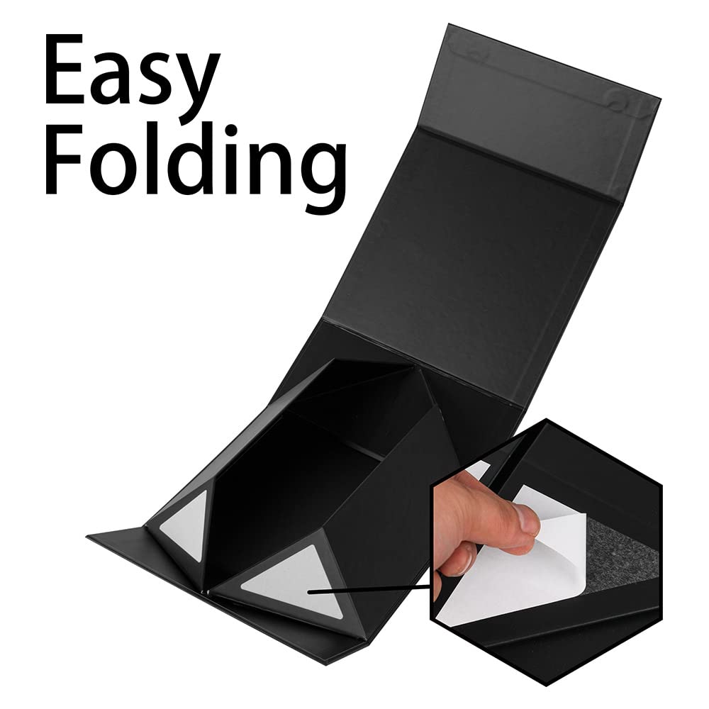 Black Gift Boxes 16 Pack,Large Gift Boxes in Bulk, Collapsible Gift Box with Lid Magnetic Closure, Packaging for Small Business, Parties, Boutiques, Bridesmaid Wedding Retail Bulk 12x12x6 inch