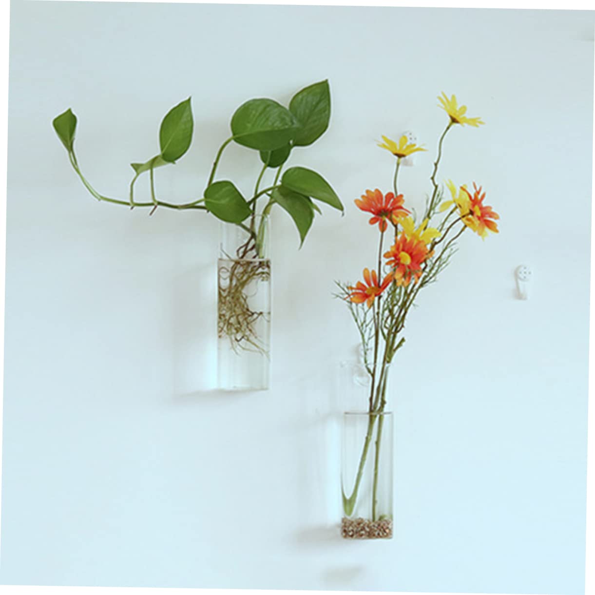 GAROZATION Hanging Glass Flower Vase for Hydroponics Creative Wall Planter Terrarium Container for Home and Plant Watering Unique Design for Bedroom and Room