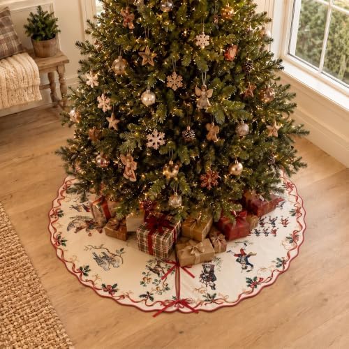 Chalyna 48 Inch Vintage 12 Day of Christmas Tree Skirt