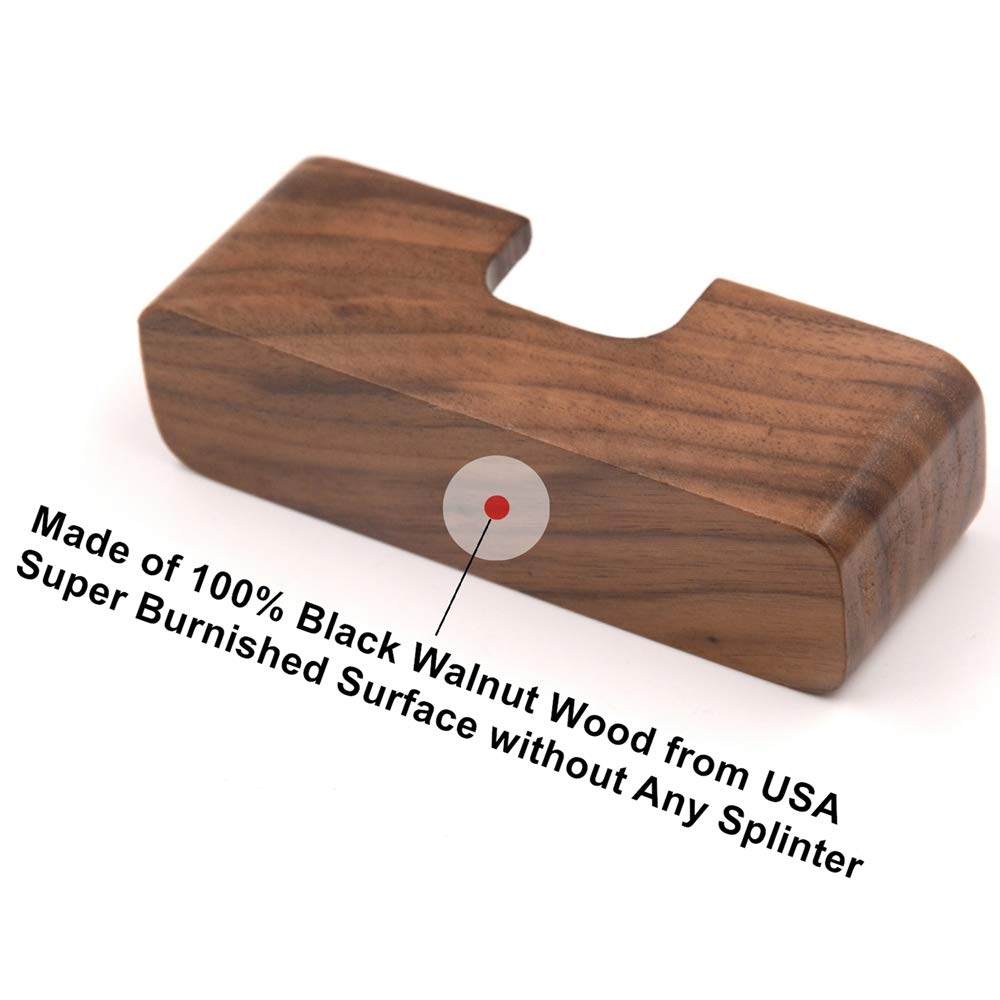 Bamber 3-Pack Walnut Wood Business Card Holder for Desk Wooden Business Card Organizer Case Stand