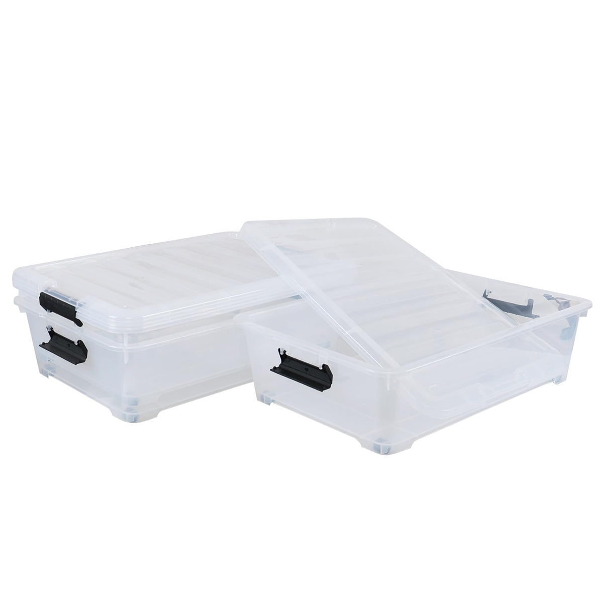 3 Pack 20 Quart Plastic Wheeled Latching Storage Boxes (3 Count)