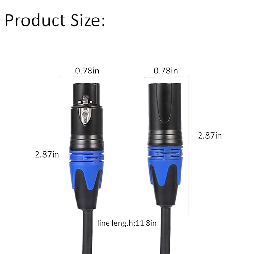 Seefeful (20 FT - 1 Pack) 1 Male to 2 Female XLR Y Splitter Micrphone Cable, 3pin Female to Dual Male Y-Splitter Balanced Mic Audio Cables for Stereo Mic to L & R Audio Track