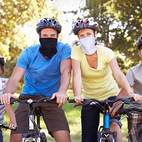 6 Pieces Ski Mask for Men Neck Gaiters Scarf Face Covering Balaclava Winter Cycling Running Fishing Masks Windproof Bandana (Black, Gray, White,6 Pieces)