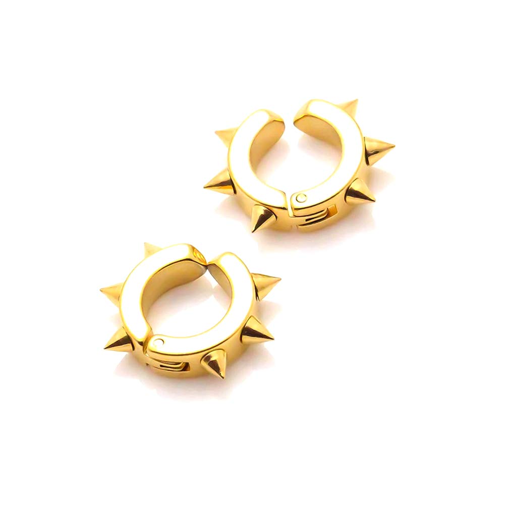 Xusamss Punk Jewelry Stainless Steel Spike Rivet Ear Clip Earrings
