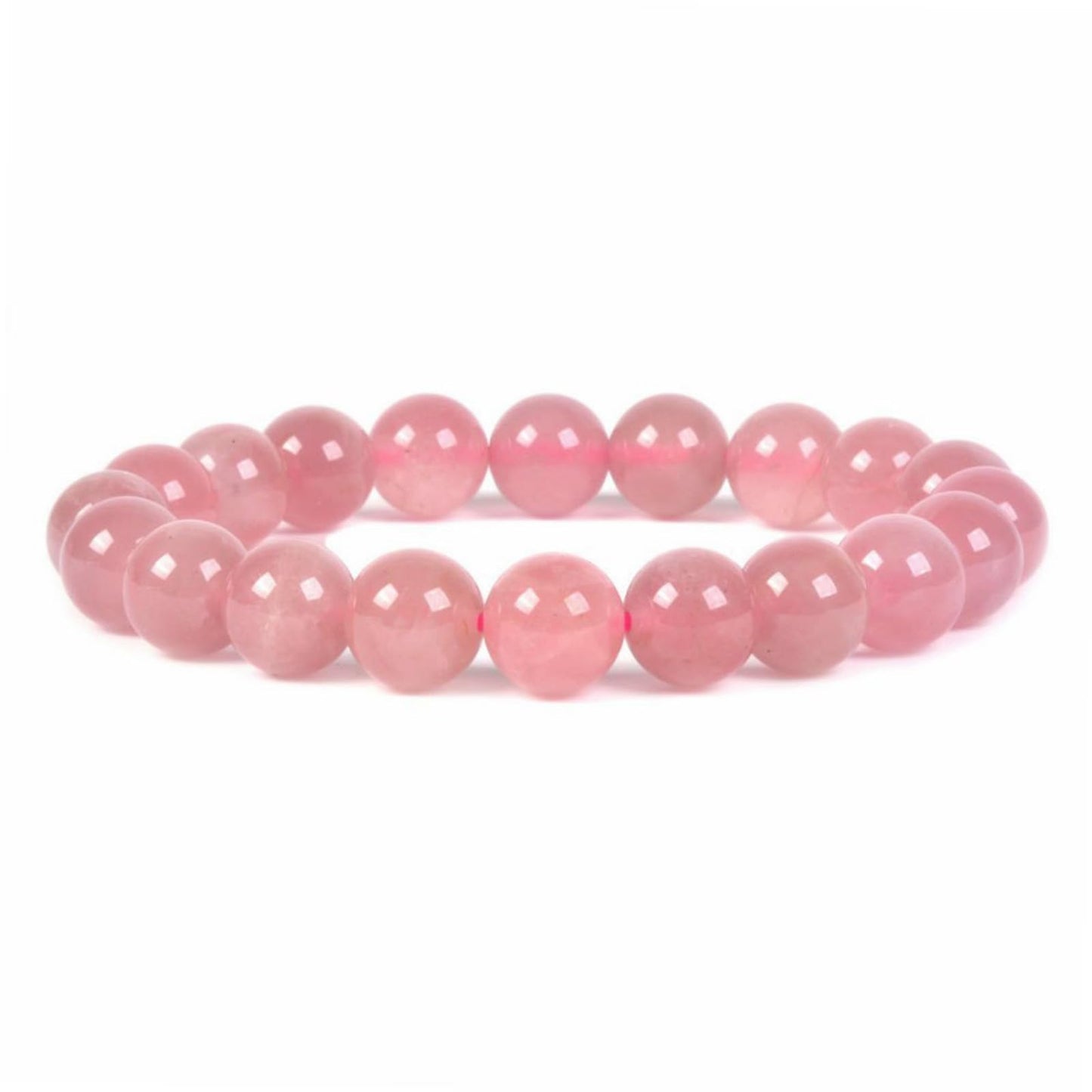 Justinstones Madagascar Rose Quartz Natural Gemstone Crystals Chakra Beads Bracelet Crystal Healing 10mm Round Stretchable Bracelet for Her Gift