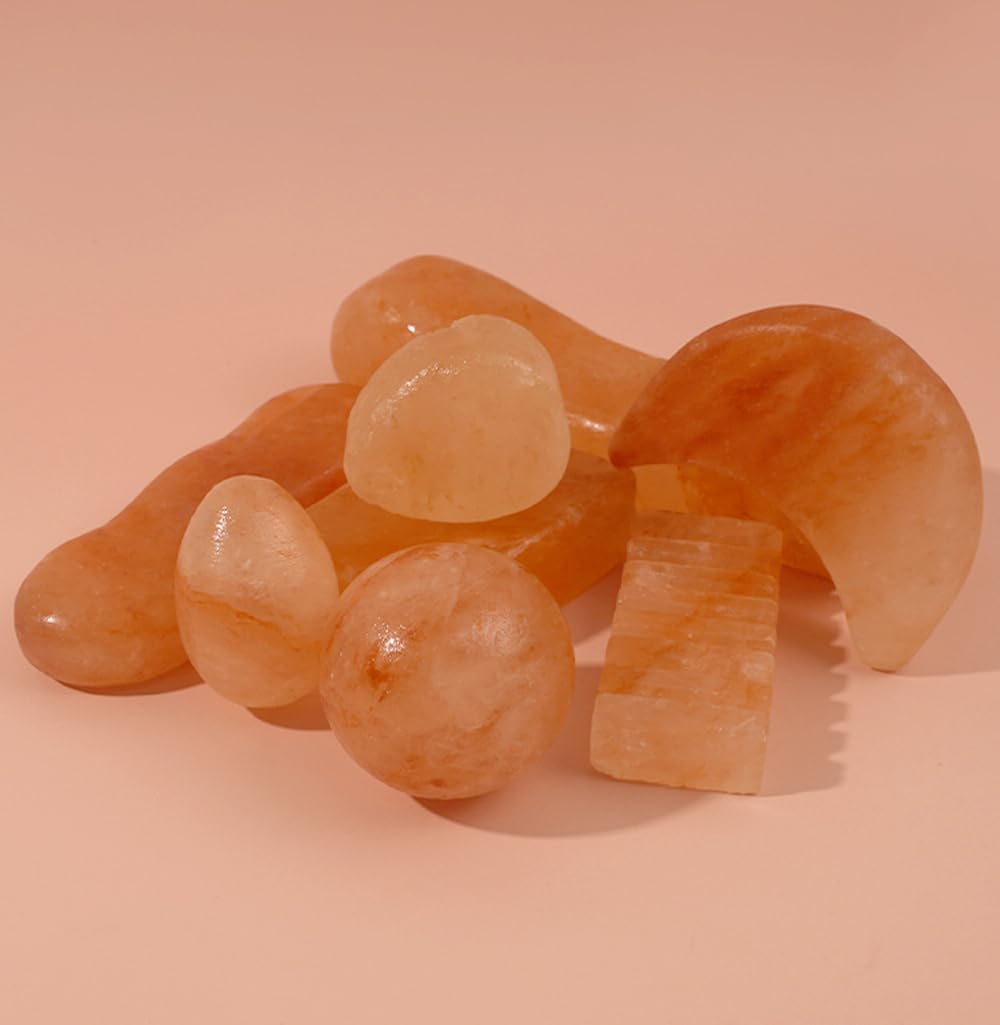 Windfulogo Large Hot Massage Stones Set Himalayan Salt Heated Warmer Stone for Spa Massage 2.56 x 3.93in (6.5x10cm)