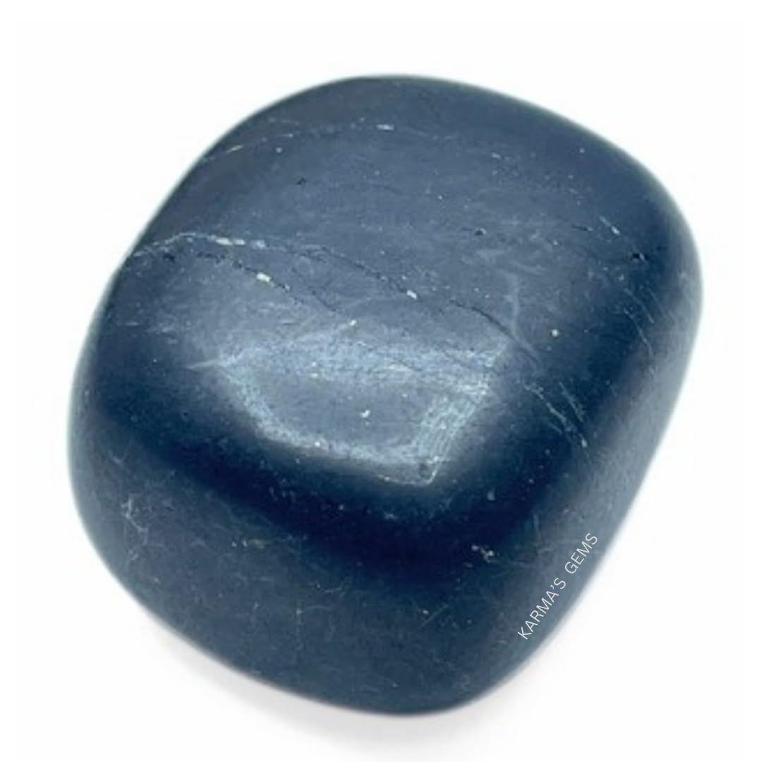 Karma Gems Shungite Tumbled Stones Natural Crystal Kit for Reiki Healing Crystal Polished, Tumble Stones, Chakra Balancing, Reiki Gift, Home Decor (15-25 MM)