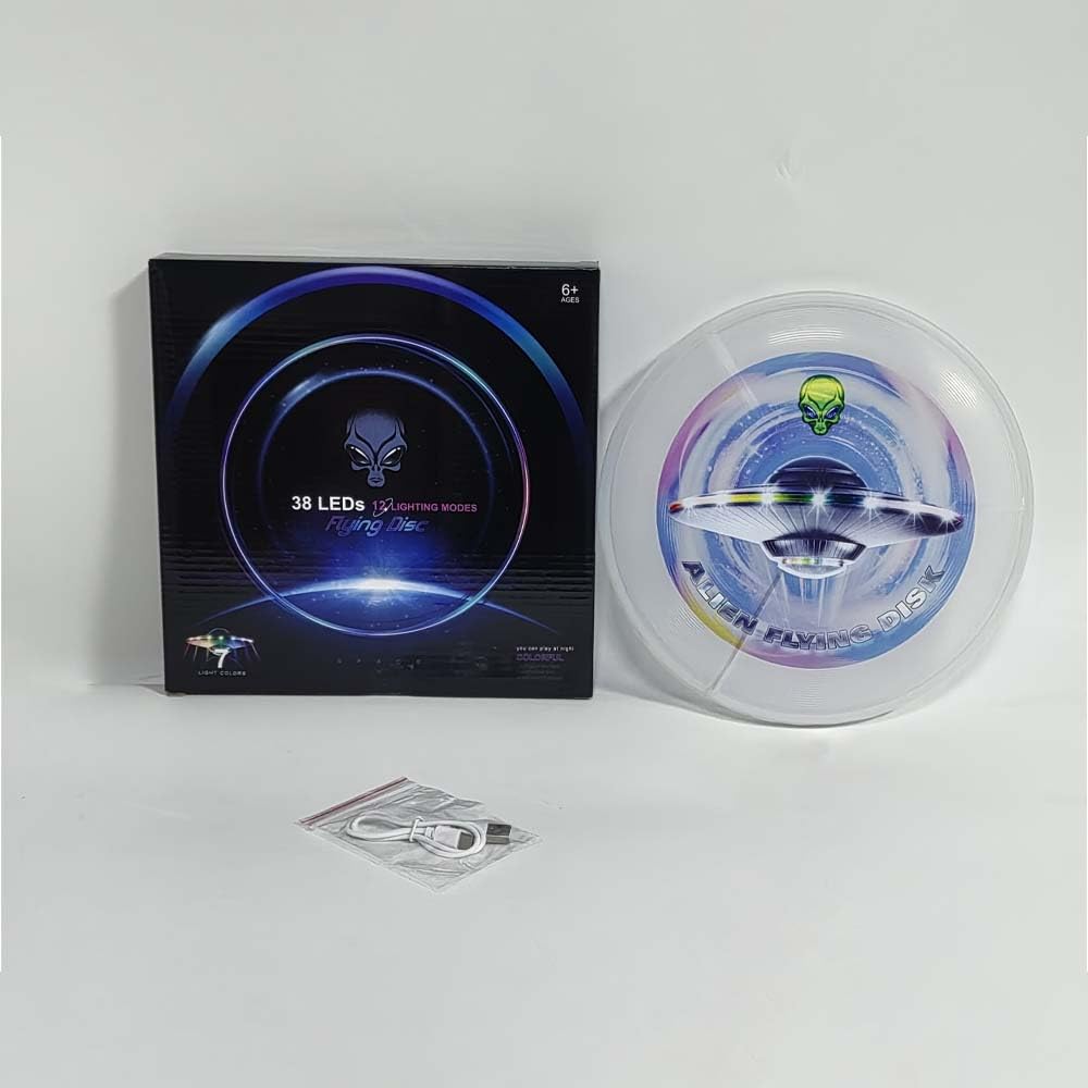 LETAO RGB Flying Disc - 38 LEDs, 12 Lighting Modes, Rechargeable, Waterproof, Lightweight & Safe for Kids & Adults