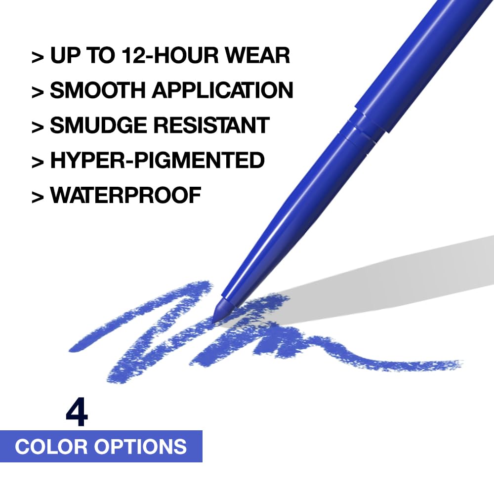 evpct Blue Eyeliner Pencils for Eyes, Royal Blue Colored Eye Liner Pencil Makeup Waterproof Smudge Proof, Colored Gel Waterline Eyeliner Liquid, Face Paint Stick Lipstick Pen Halloween Makeup
