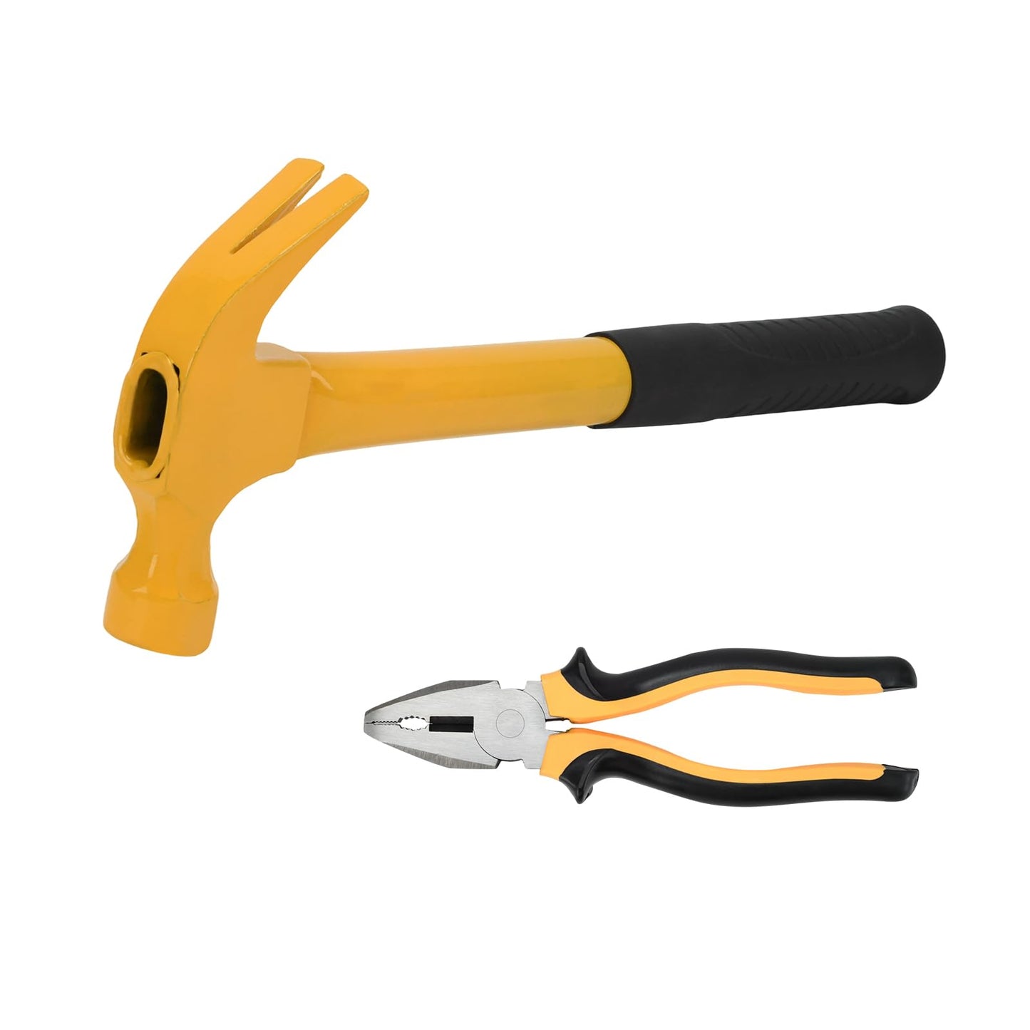 Plier Hammer Tool Set, 8 Inch Lineman’s Plier with Wire Cutter Heavy Duty Claw Hammer with Nonslip Handle