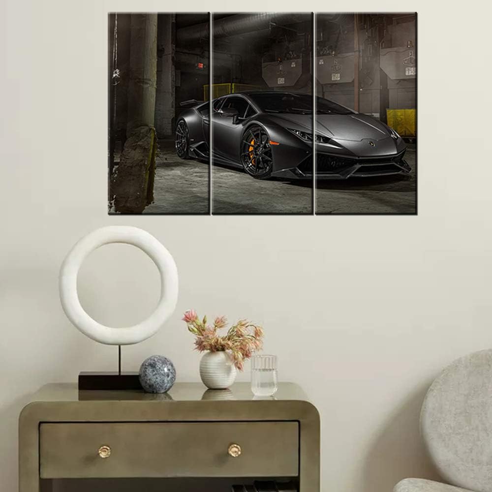 TUMOVO 3 Panel Modern Framed Landscape Artwork Giclee Canvas Prints Pictures Paintings on Canvas Wall Art for Living Room Bedroom Home Office Decorations,Sports car Poster - 12 x 24 inch x 3 Pieces