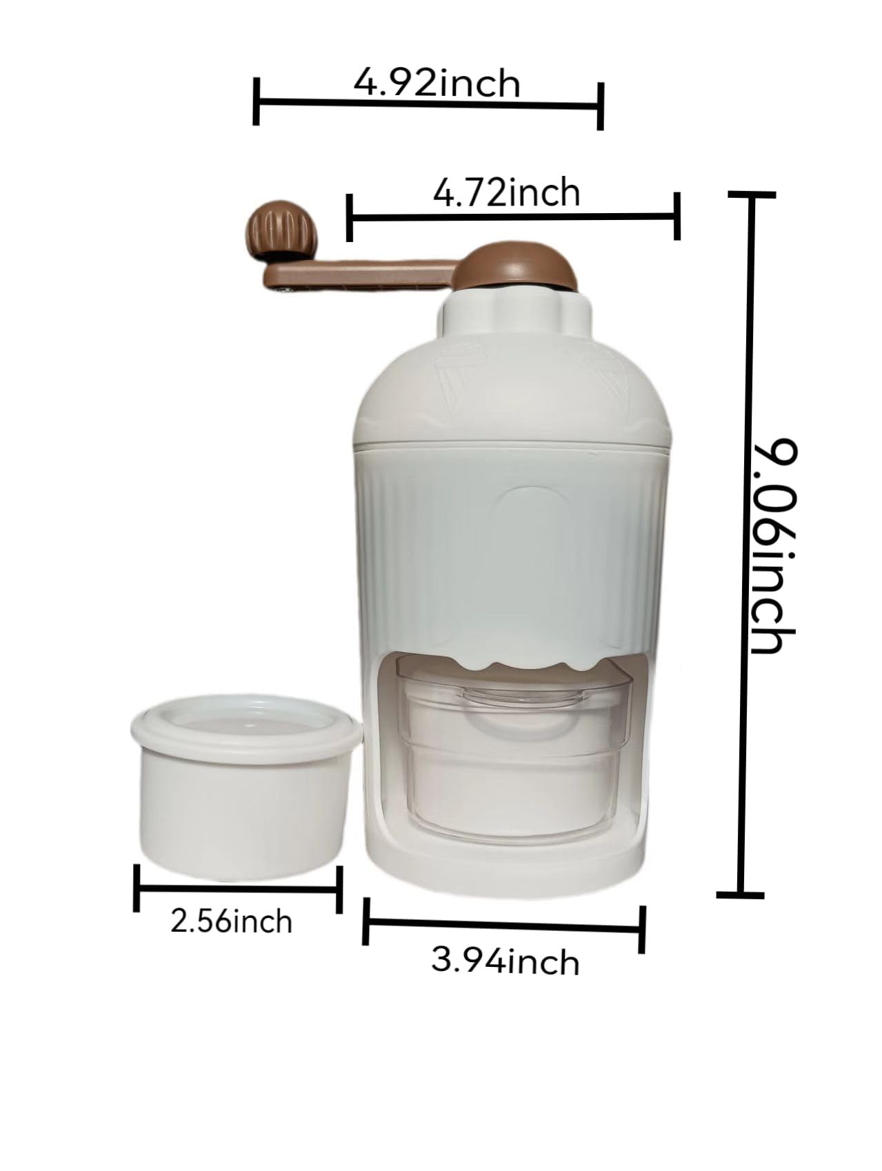 Jmwewowi Manual Ice Crusher, Portable Hand Crank Ice Grinder with Storage Container, White