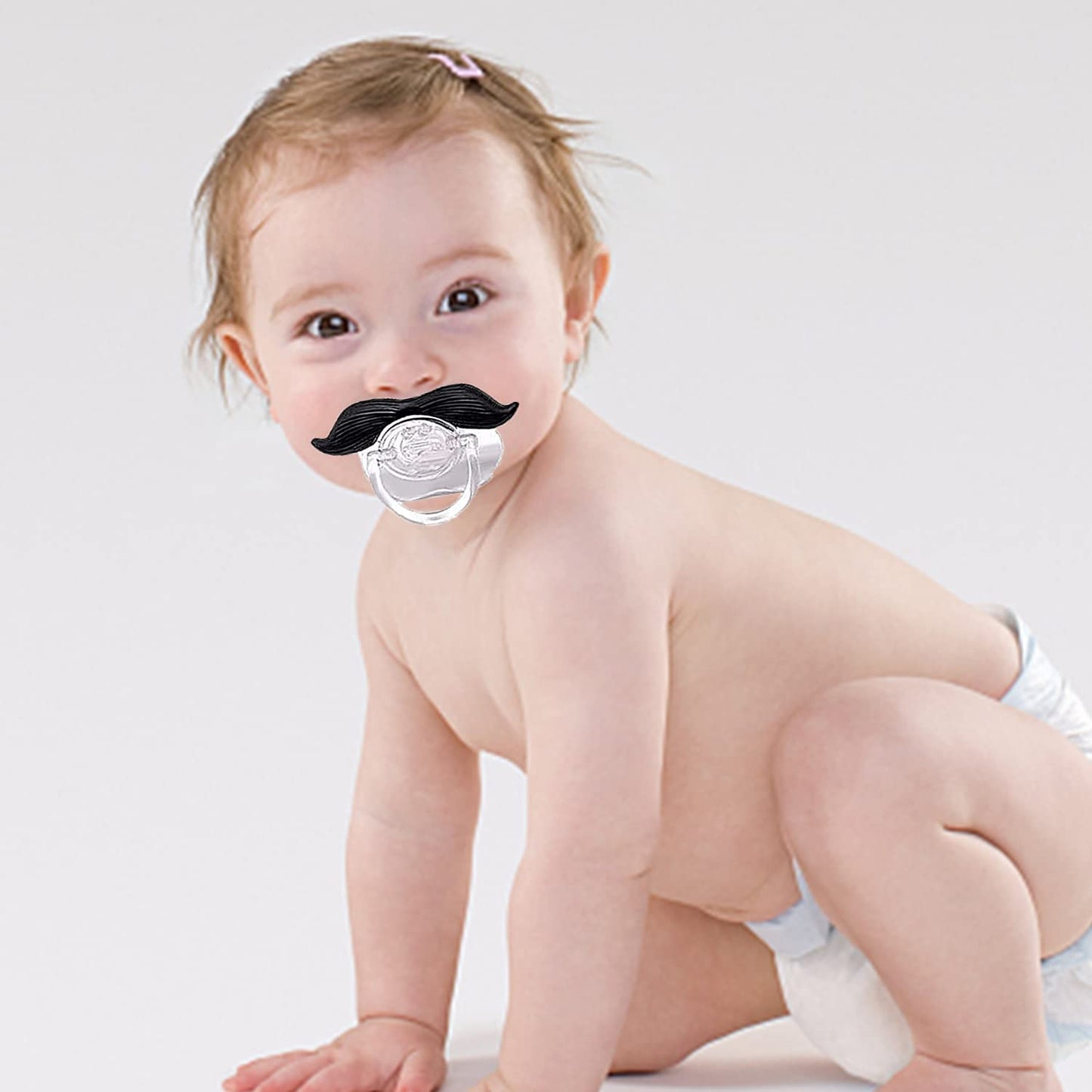 6PCs Funny Pacifier Infant Cute Kissable Lips and Gentleman Mustache Soft Silicone Design for Babies and Toddlers Shower Gift Unisex-BPA Free