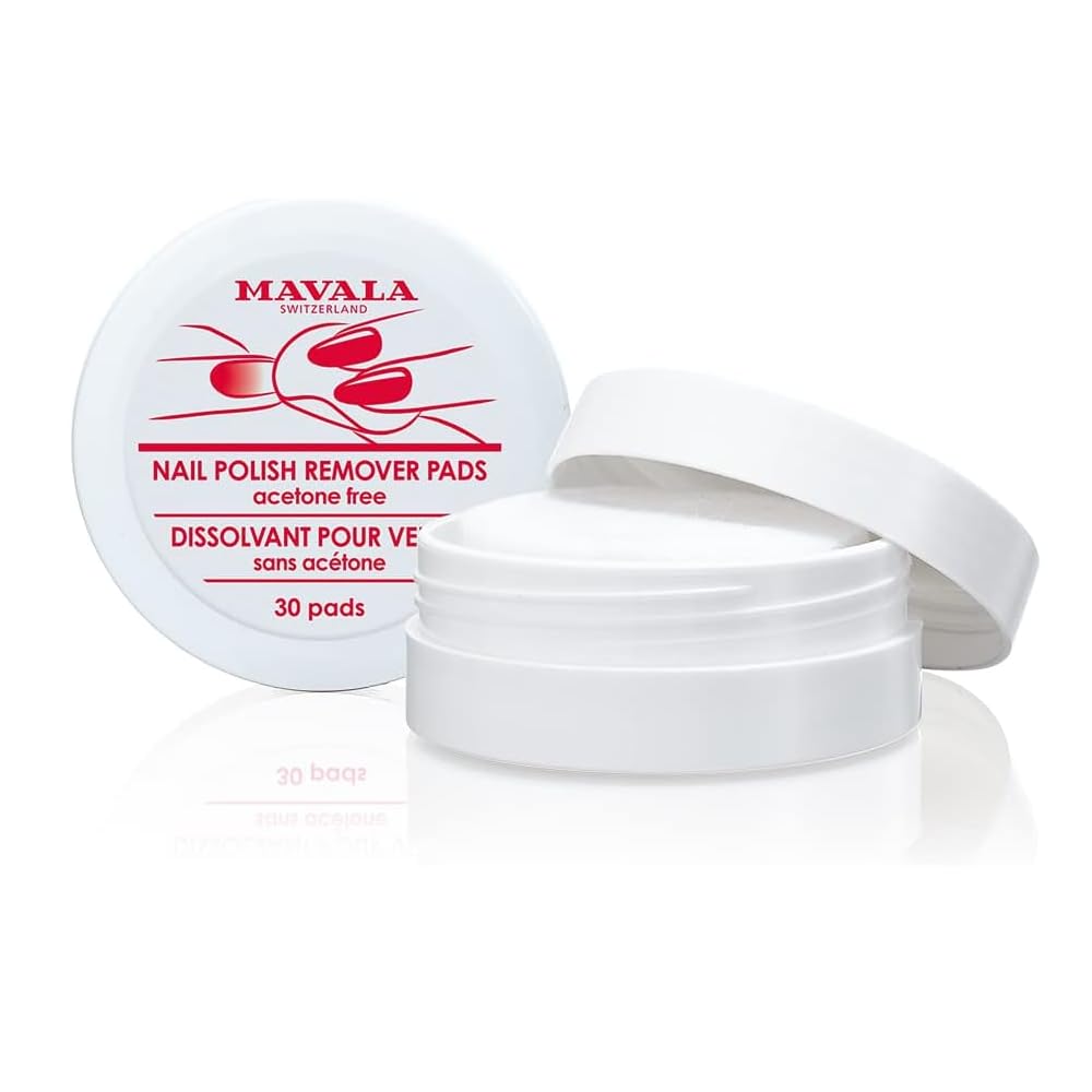 MAVALA Nail Polish Remover Pads| Gentle on Nails| Acetone-Free Nail Polish Remover Pads | Easy to Use| Essential Nail Care | Practical Travel Size Container| 30 Count