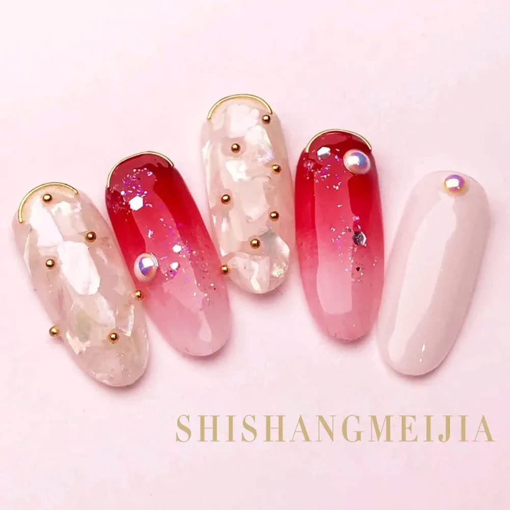 Mesiyun Nail Art Metal Beads 3D Steel Balls Studs Nail Beads Gold & Silver Mixed Size Caviar Beads for DIY Crafts Decoration 6 Size