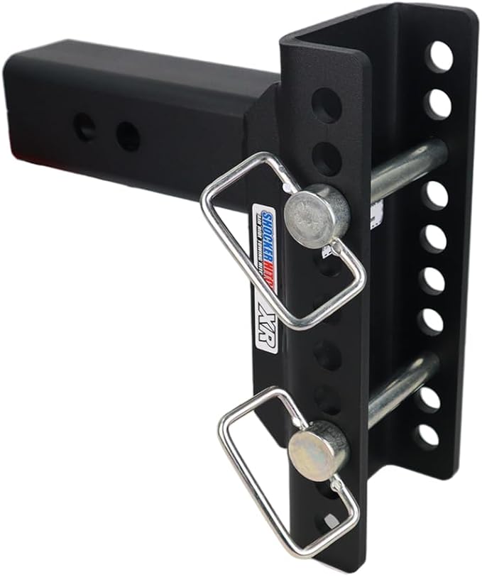 Shocker XR Adjustable Drop Hitch, Fits 2-1/2"Hitch Has 2" Ball 0-9" Drop
