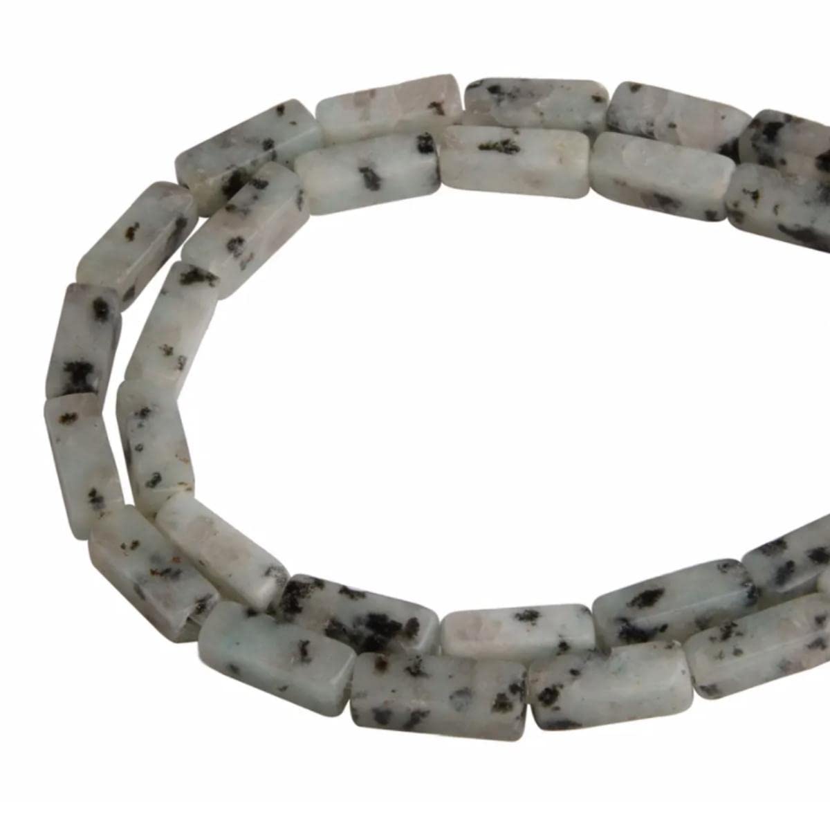 4x13mm Natural Stone Tianshan Japser Rectangular Column Tube Cylinder Spacer Loose Beads Gemstone for DIY Bracelets Necklace Jewelry Making Strand 15 Inch (28-30pcs)