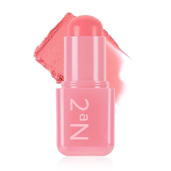 2aN Pocket Cotton Blurring stick (02 Cotton Fizz, 0.12oz) – 2-in-1 Lip and Cheek Soft Blur Stick, Cloudy Matte Finish, Tone-on-Tone Makeup, Lightweight Watercolor Texture