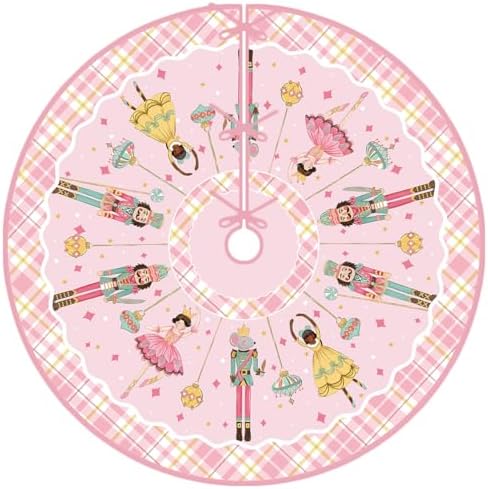 Christmas Tree Skirt 48 Inch Nutcracker Xmas Decorations for Home