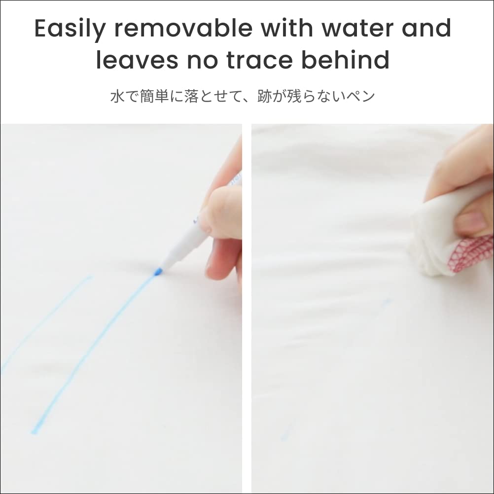 LEONIS Water Erasable Fabric Marking Pen Blue 10 Count Pack [ 78007 ]