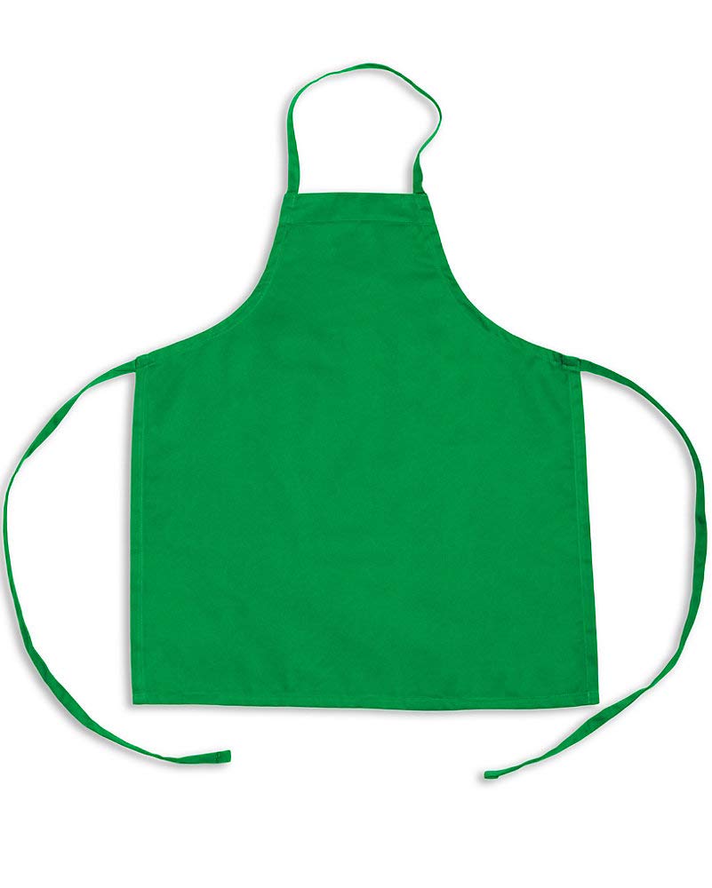 KNG Kids Cooking Apron for Girls and Boys Medium, Kelly Green, 6 Pack
