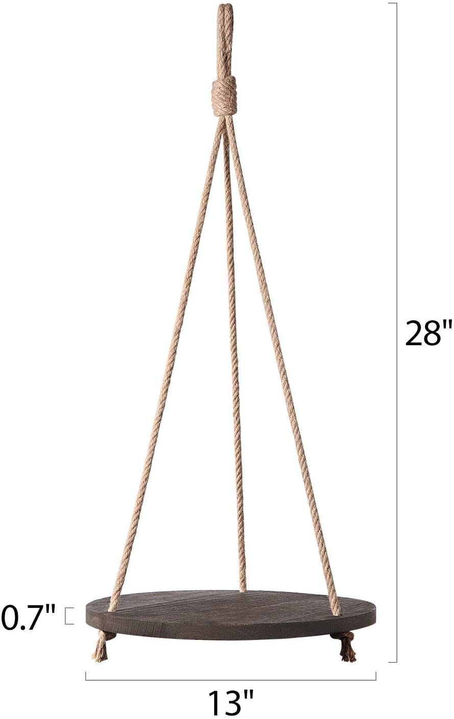 Dahey Macrame Plant Hanger Set of 3 with Hooks and Hanging Plant Shelf Indoor Hanging Planter Basket for Flower Pot Crochet Plant Holder Stand Home Decor