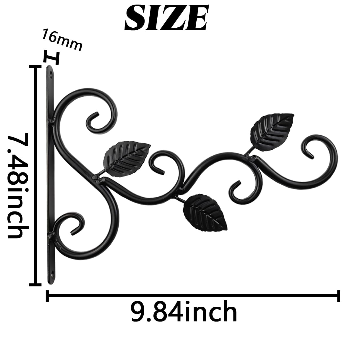 TIHOOD 4PCS Plants Hangers Outdoor Indoor Decor, Wall Hooks for Hanging Plant Bracket, Plant Hooks for Bird Feeder, Wind Chime, Lights, Lanterns