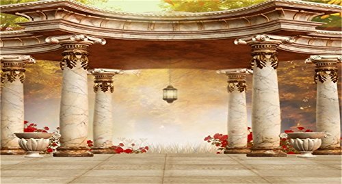 AOFOTO 13x7ft Romantic Wedding Royal Gazebo Background Classic Gloriette Photography Backdrop Vintage Noble Garden Pavilion Retro Columns Photo Studio Props Bride Lovers Girl Portrait Vinyl Wallpaper - size: 13x7ft