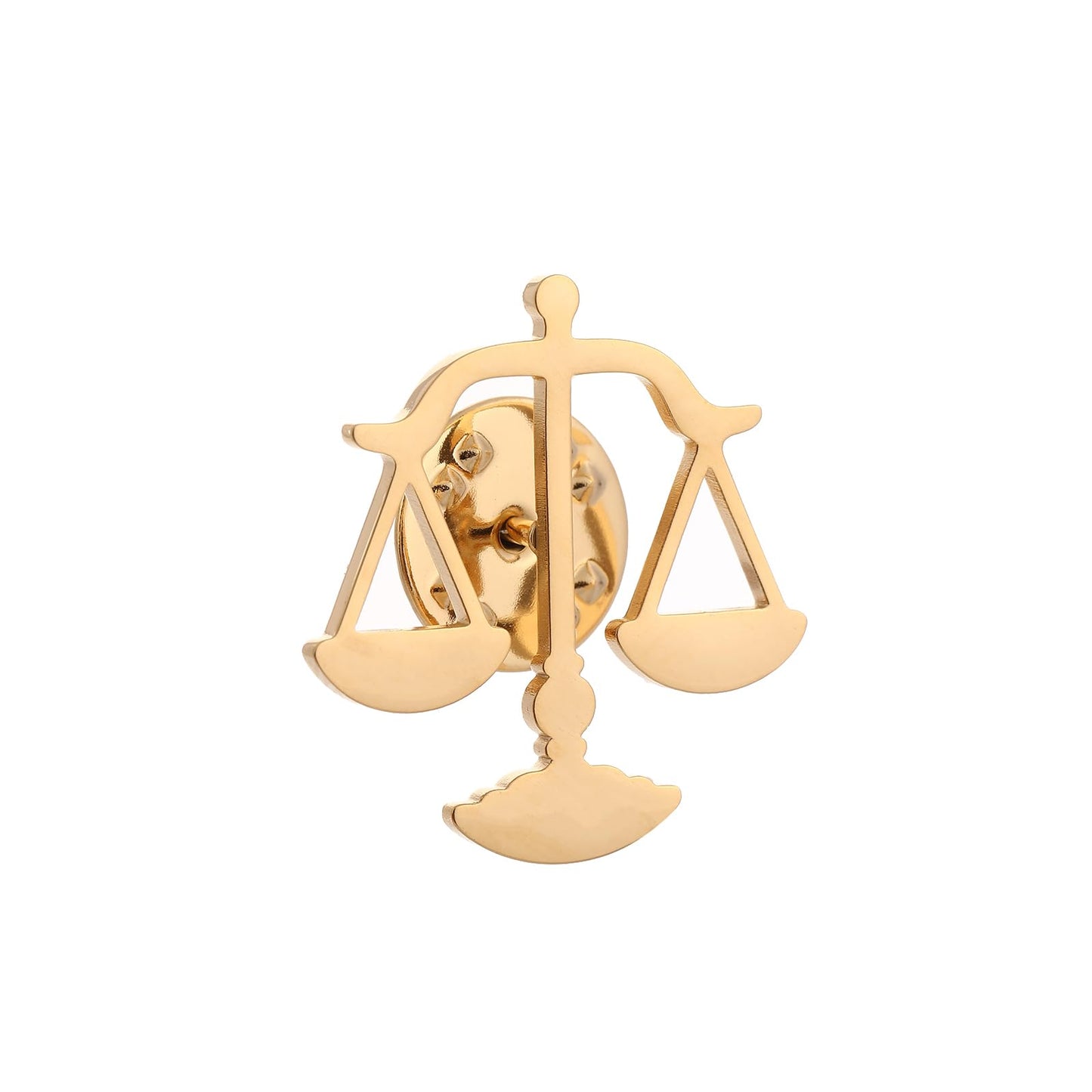 Metal Balance Badges Suit Brooch Libra Scales Brooches For Men (gold)