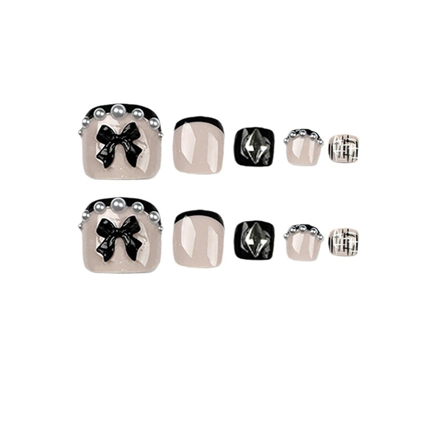 FIEONCIY Press on Toenails with Designs Acrylic Fake Nails for Toe Artificial False Nails with Charms Glue on Toe Nails for Spring Summer Stick on Toenails for Women Girls(JP1670)