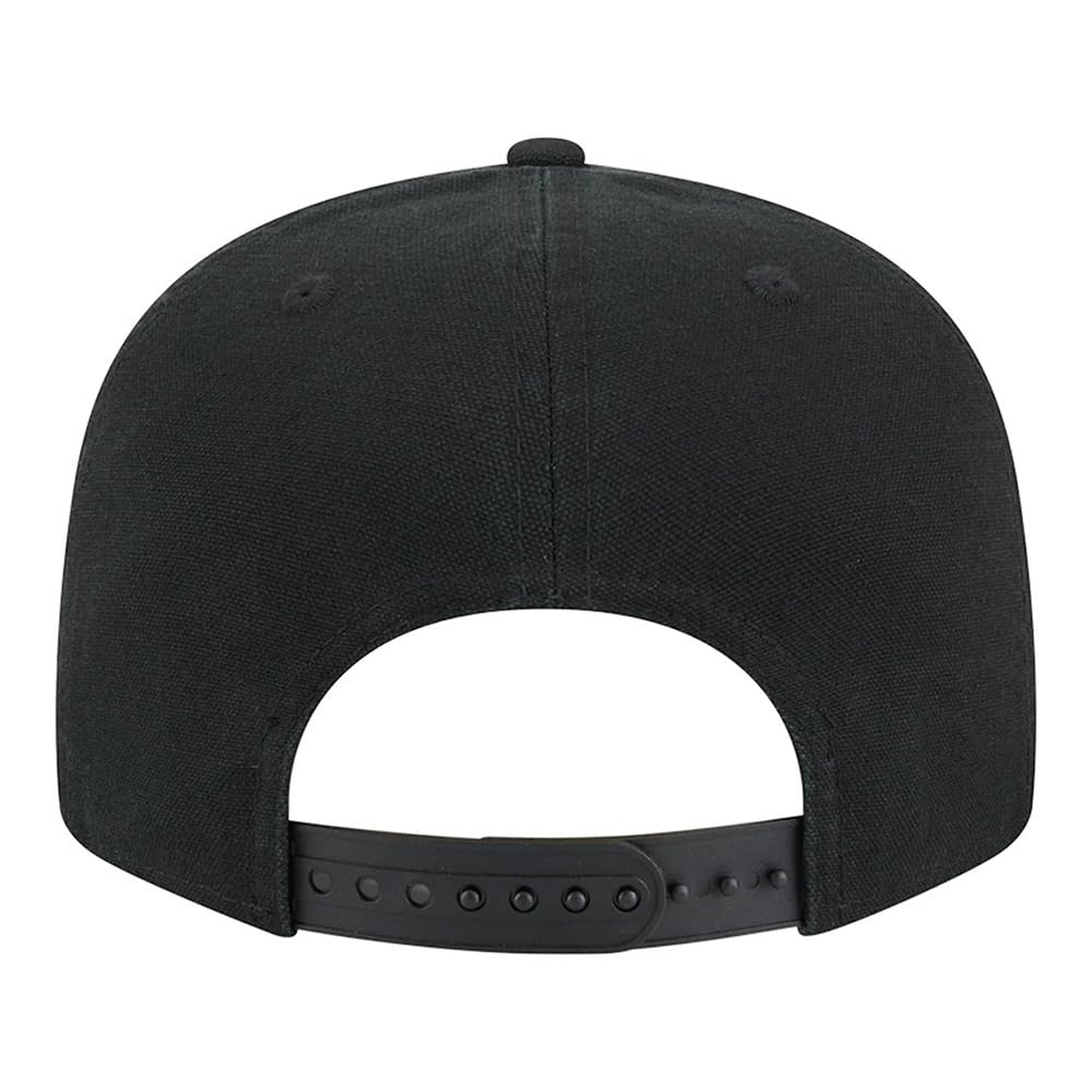 New Era 9FIFTY Black on Black Split Panel Cotton Canvas Snapback Cap, Hat (US, Alpha, One Size, Black Black, Philadelphia Phillies)