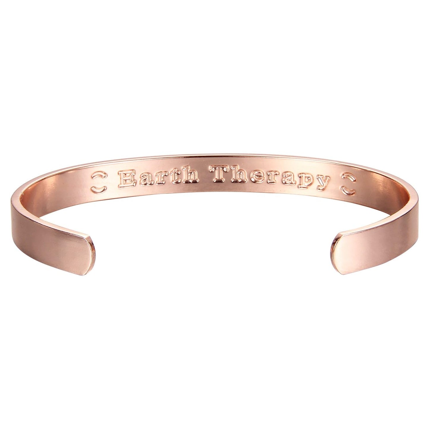 Earth Therapy Pure Copper Shiny Minimalist Bracelet – Adustable Unisex Sport Band with Ultra Strength Magnets
