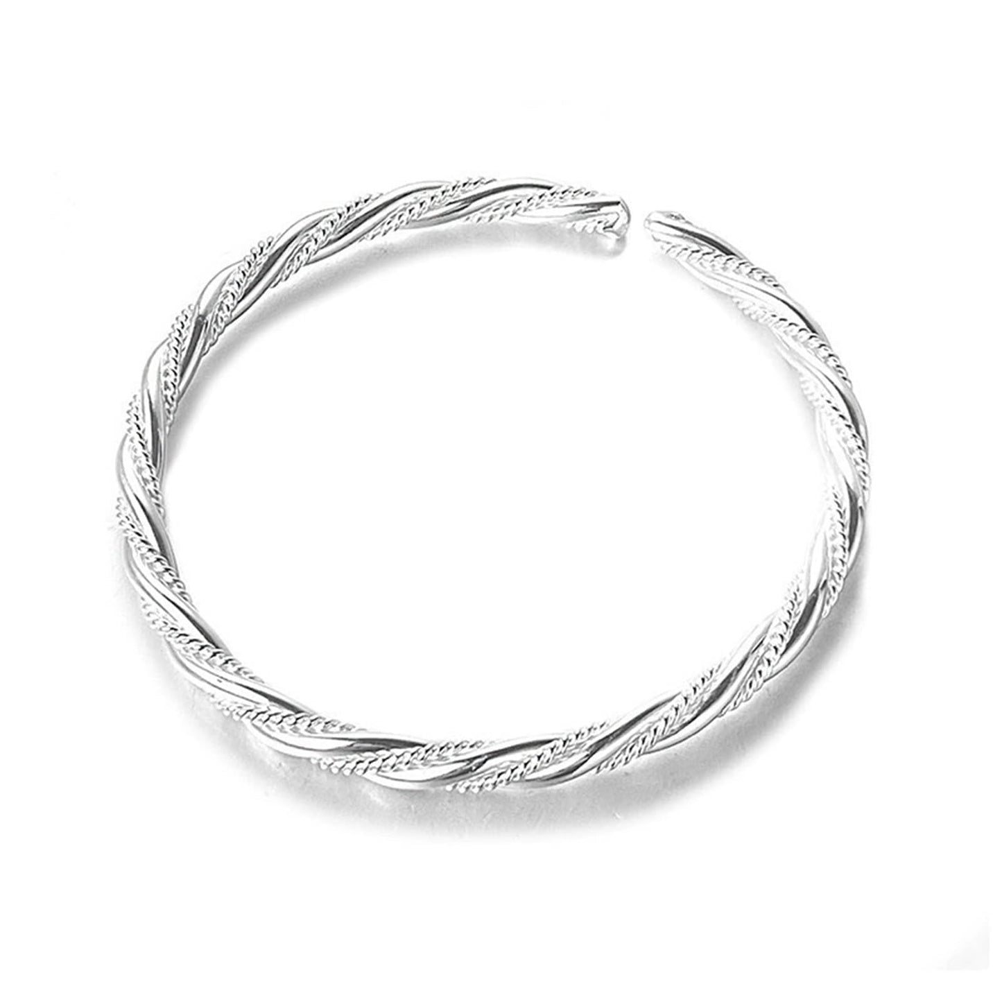 Handmade 925 Sterling Silver Bangle Bracelets For Women Twist Weave Bangle Bracelets Layered Braid Cuff Bangles Open Adjustable Bangle Bracelets For Women Minimalist Statement Bangle Christmas Gifts
