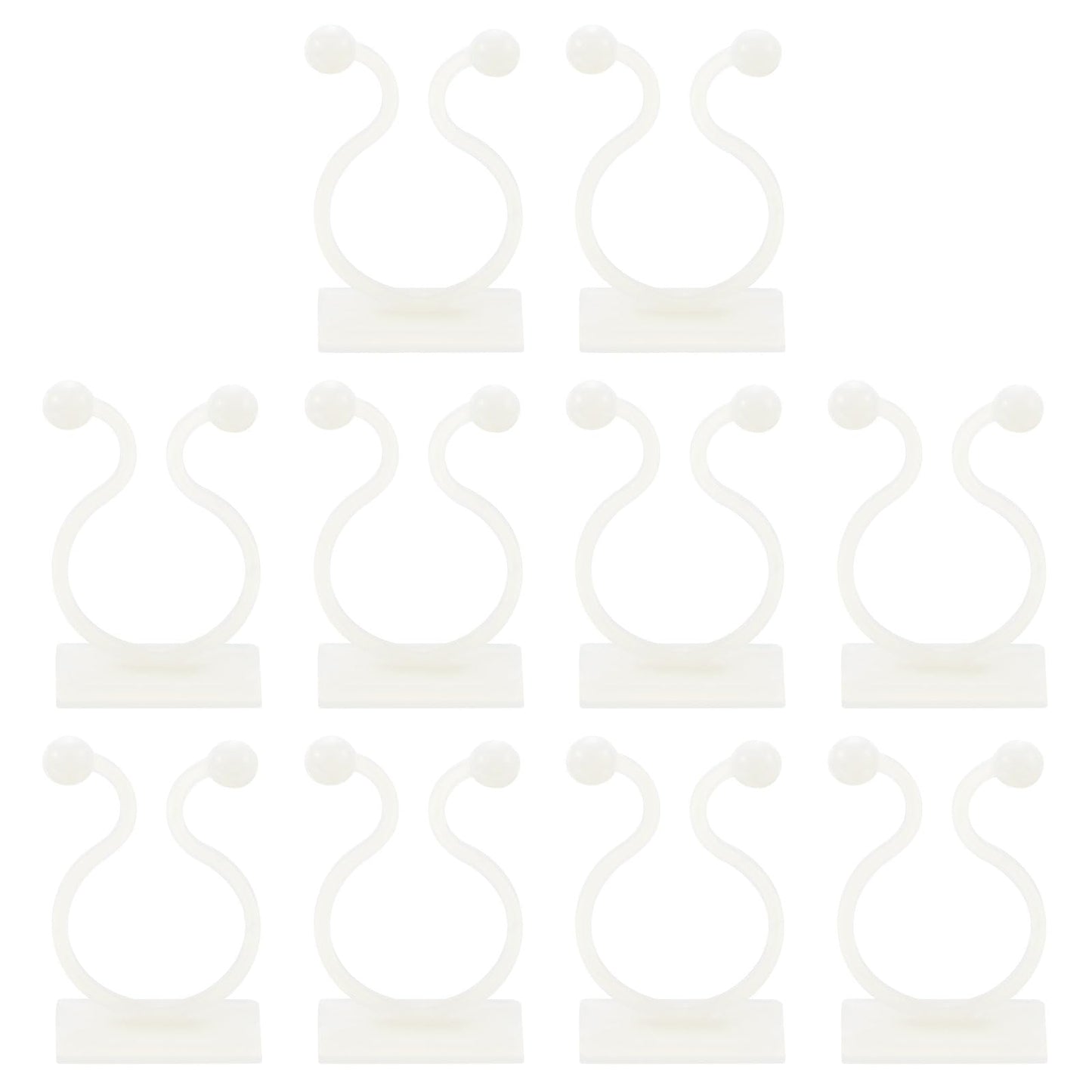 uxcell 100Pcs Plant Climbing Wall Fixture Clips, Plant Fixer Self-Adhesive Hooks Wire Fixing Supporting for Indoor Outdoor Decoration and Cable Wire Fixing (White, 16.2mm/0.64")