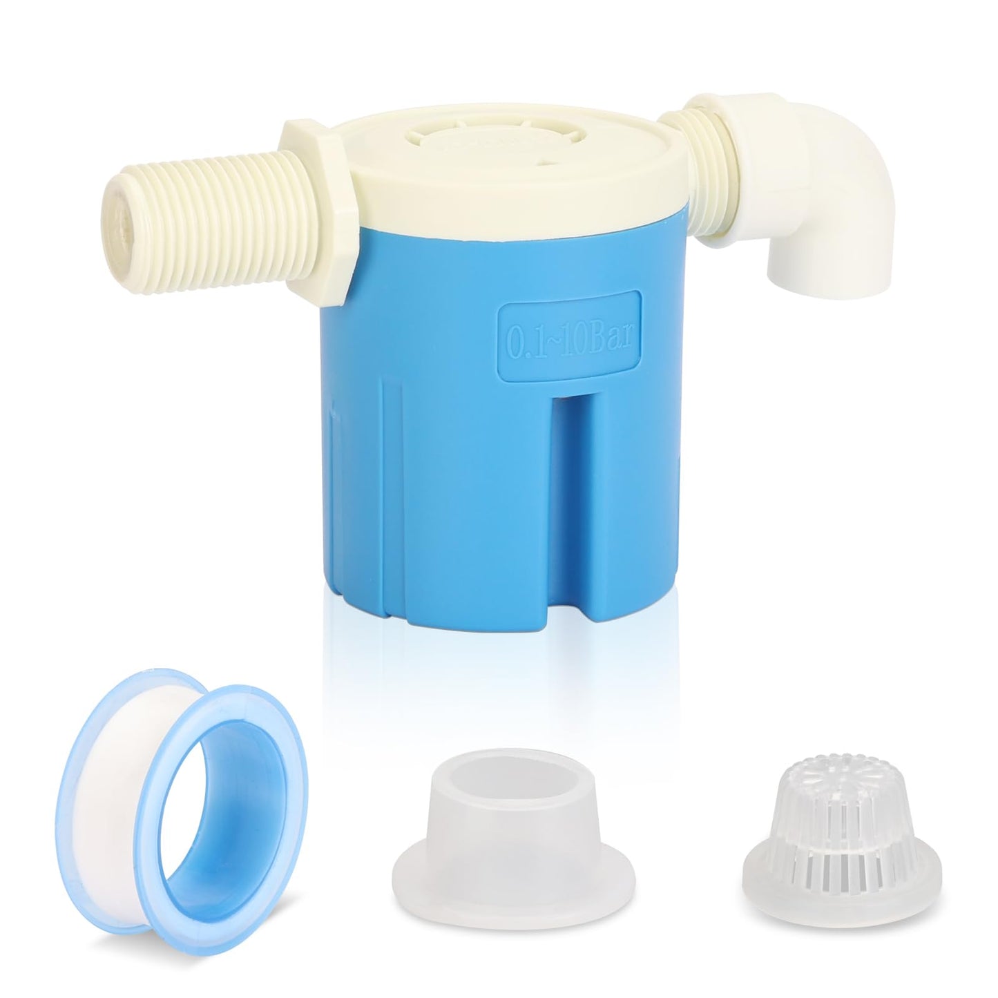 1" Side Inlet Water Float Valve, Automatic Water Level Controller - Large Flow, Plastic, for Large Water Tank, Pond, Livestock Trough