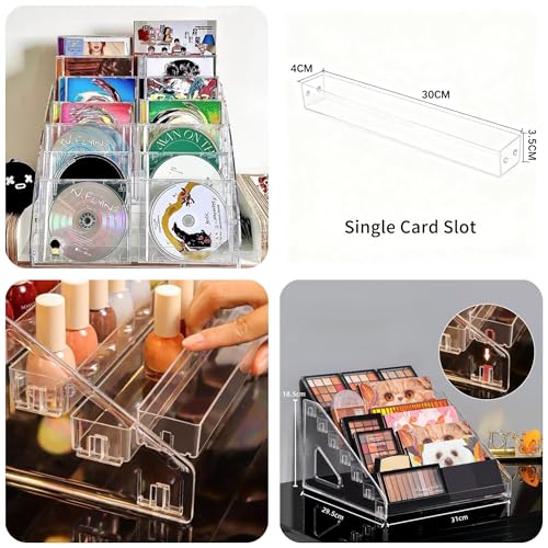 Acrylic 5 Tiers Riser Display Stand Cosmetic Organizer Nail Polish Perfume Makeup Clear Display Case Shelf