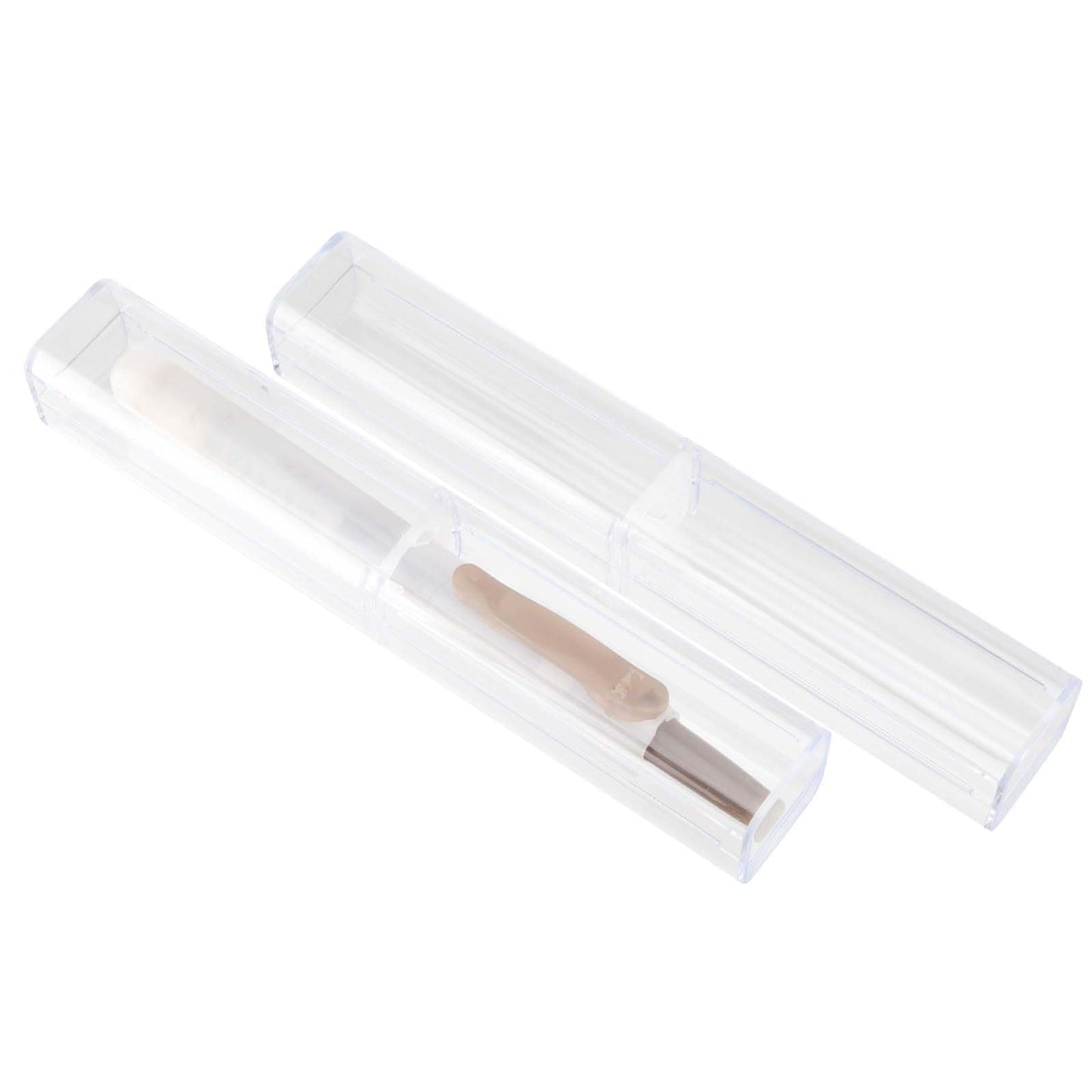 KOHAND 50 Pcs Acrylic Pen Boxes, Single Clear Plastic Pen Case Container, Empty Transparent Ballpoint Pen Gift Display Storage Boxes for School Office Business Supply