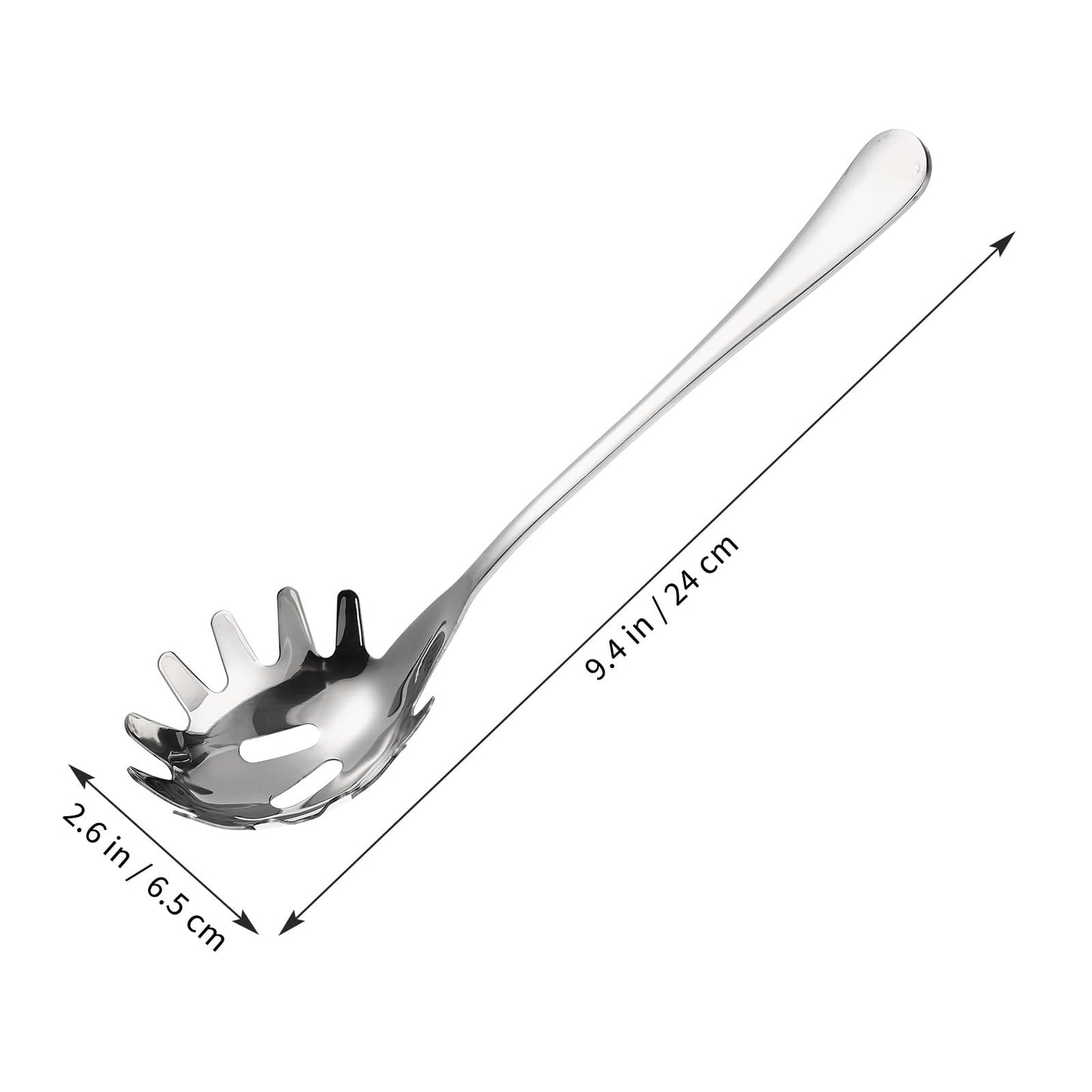 Stainless Steel Pasta Spoon, Spaghetti Spoons Server, Spaghetti Fork with Ergonomic Handle, Noodle Utensil for Kitchen, 9. 4inch