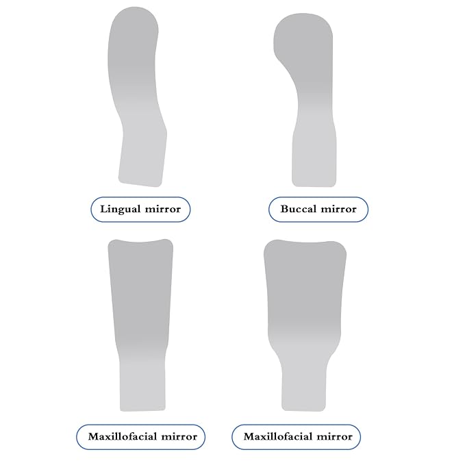 Angzhili 1 Piece Dental Anti-Fog Photography Mirrors,2 Sided Fog Free Intraoral Photography Mirror,Stainless Steel Occlusal Mirror (L maxillofacial mirror)