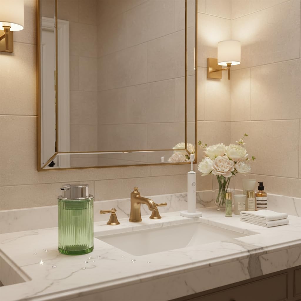 Foaming Soap Dispenser Bathroom Green Glass Foam Hand Soap Dispenser
