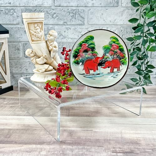 Plymor Clear Acrylic Short Square Display Riser, 3" H x 9" W x 9" D (1/4" thick), Pack of 2 - size: 3" x 9" x 9"