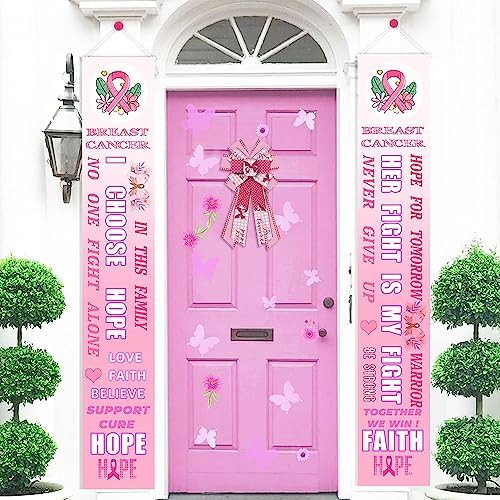 Estivaux Large Breast Cancer Awareness Bows for Wreath, Breast Cancer Awareness Cheer Wreath Bows Pink White Buffalo Plaid Bow Holiday Farmhouse Craft Bows for Front Door Health Awareness Themed Favor