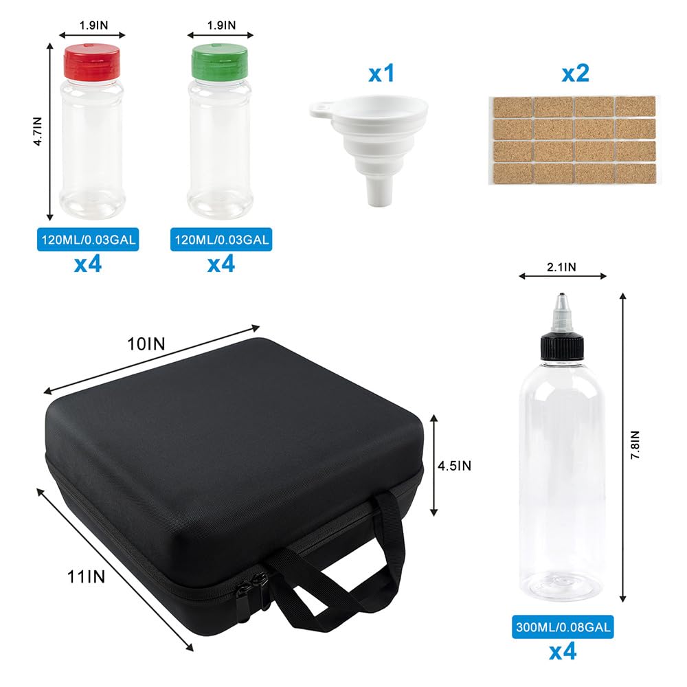 Camping Portable Spice Set with 12 Spice Containers Storage Bottle Pepper & Salt Spice Shakers, Separable Storage Bag for Outdoor Travel Camping BBQ Picnic Seasoning Kit Carrying Case