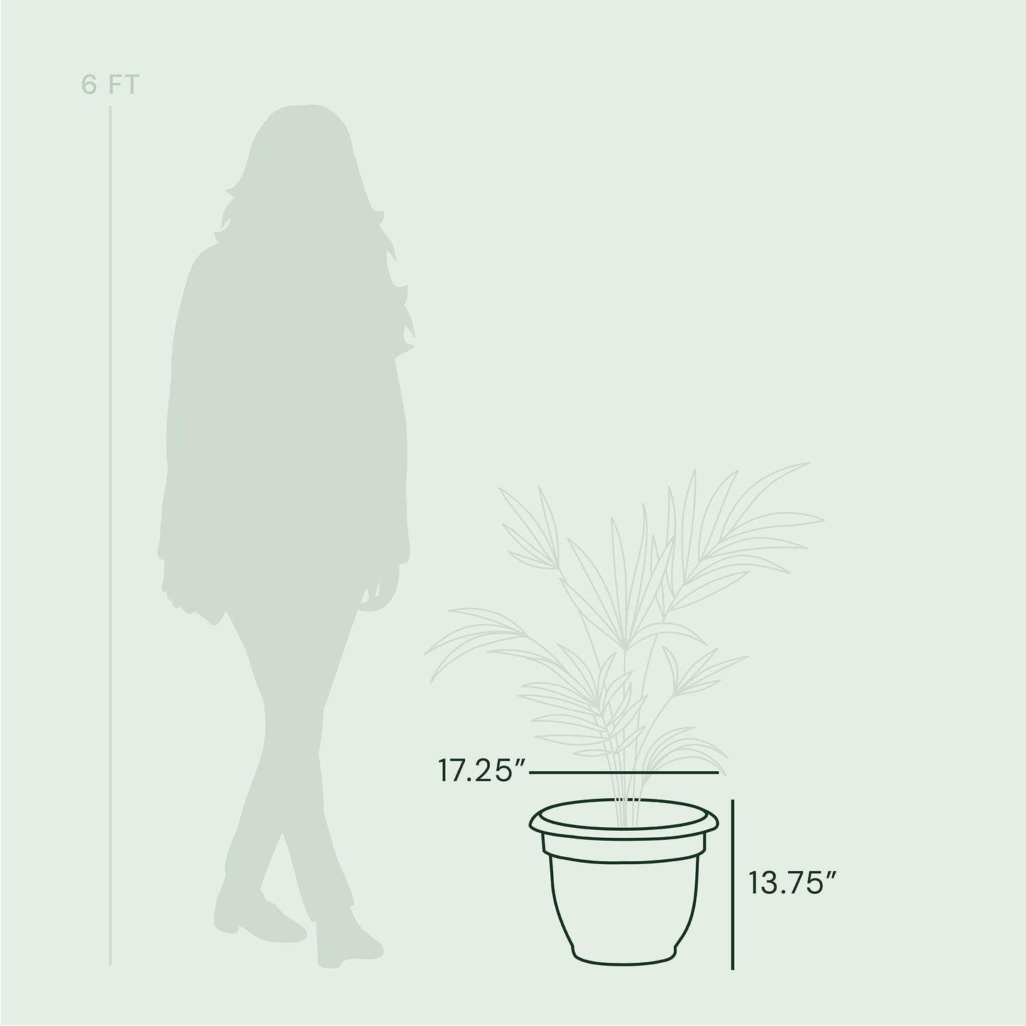 Bloem Ariana Self Watering Planter: 16" - Chocolate - Durable Resin Pot, for Indoor and Outdoor Use, Self Watering Disk Included, Gardening, 6 Gallon Capacity