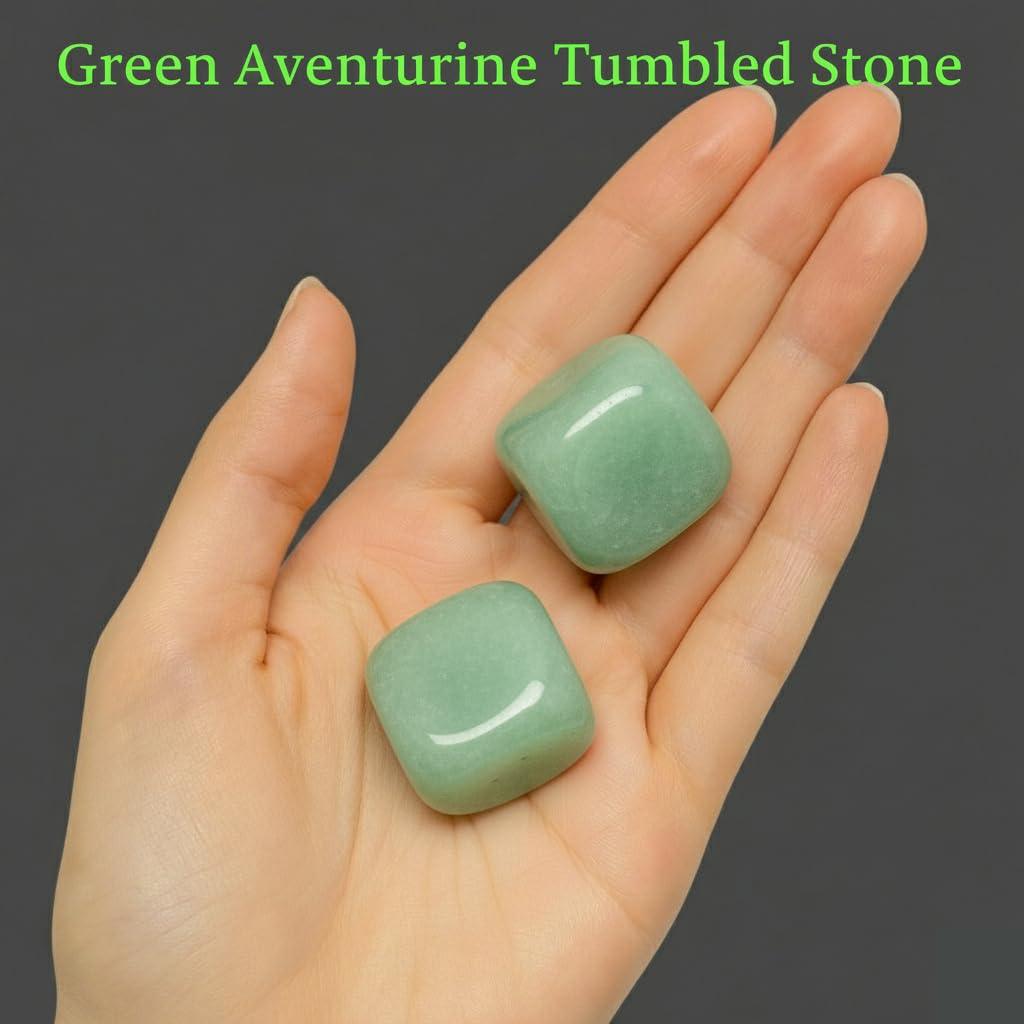 Green Aventurine Tumbled Stone – Natural Crystal for Prosperity, Balance & Positive Energy – Pocket Gemstone for Meditation, Reiki, Chakra & Spiritual Décore