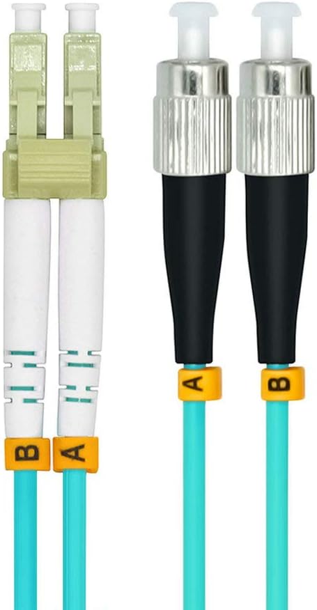Jeirdus 5Meters 16ft LC to FC Duplex 50/125 10G OM3 Multi-Mode Fiber Optic Cable Jumper Optical Patch Cord LC-FC