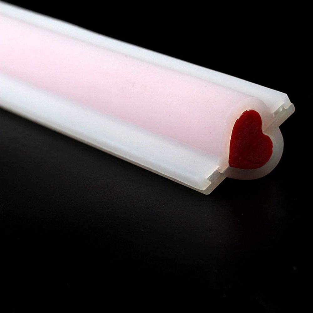 EORTA Heart Shaped Silicone Mold Tube Column Handmade Soap Candle Chocolate/Cake/Mousse/Loaf Baking Tools for DIY Craft Dessert Clay Party Decoration, White
