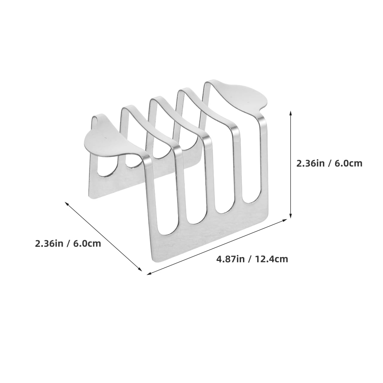ABOOFAN 4-Slice Stainless Steel Toast Rack Bread Holder Kitchen Countertop Stand with Stable Base for Toast and Sandwich Display